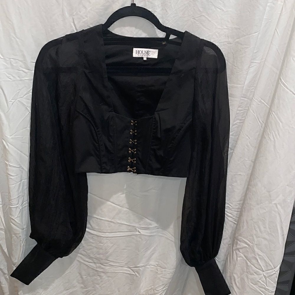 HOUSE OF LONDON cropped top size S black